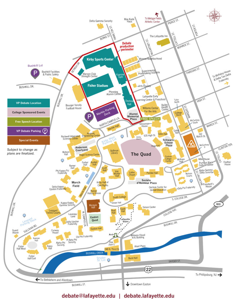 Campus Map Vice Presidential Debate 2024